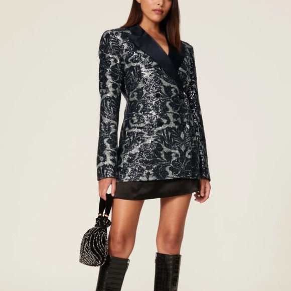 COPY - Rotate Rent the Runway Augustina Sequin blazer sz 8 $468 - Picture 1 of 8